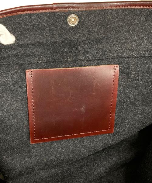 Y's（ワイズ）Y's (ワイズ) レザー切替ウールリュック グレー×ブラウン サイズ:OneSizeの古着・服飾アイテム