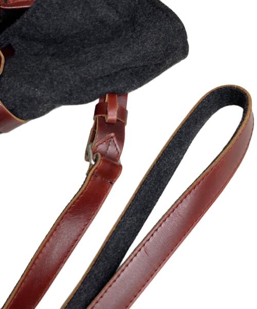 Y's（ワイズ）Y's (ワイズ) レザー切替ウールリュック グレー×ブラウン サイズ:OneSizeの古着・服飾アイテム