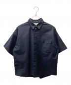 JIL SANDER+ジルサンダープラス）の古着「スナップボタン半袖シャツ」｜ネイビー