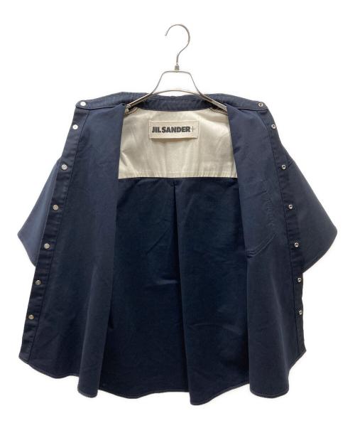 JIL SANDER+（ジルサンダープラス）JIL SANDER+ (ジルサンダープラス) スナップボタン半袖シャツ ネイビー サイズ:Sの古着・服飾アイテム