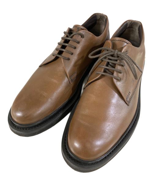 TOD'S（トッズ）TOD'S (トッズ) プレーントゥ レザーレースアップシューズ ブラウン サイズ:6 1/2の古着・服飾アイテム