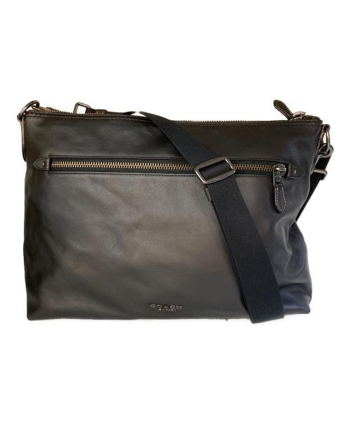 COACH（コーチ）COACH (コーチ) ブラック グラハム スムース カーフ レザー ソフト メッセンジャ －バッグ ブラウンの古着・服飾アイテム