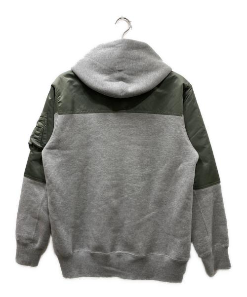 COMME des GARCONS HOMME（コムデギャルソン オム）COMME des GARCONS HOMME (コムデギャルソン オム) 切替ジップパーカー グリーン×グレー サイズ:Mの古着・服飾アイテム