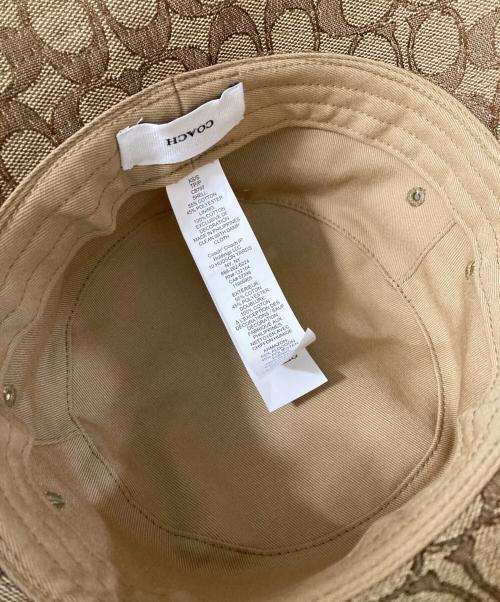 COACH（コーチ）COACH (コーチ) シグネチャー ジャカード バケット ハット ベージュ サイズ:Freeの古着・服飾アイテム