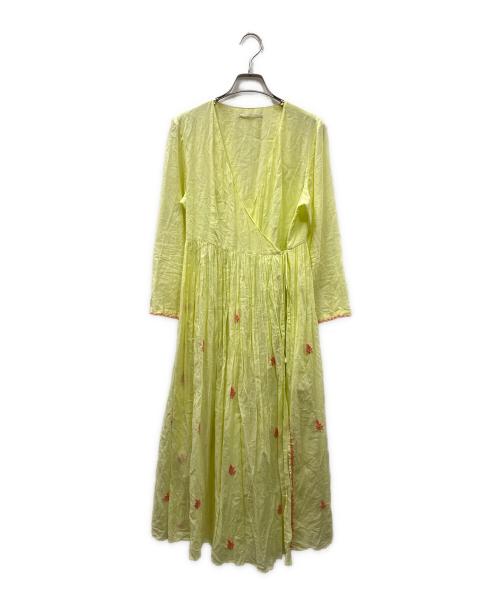 ne quittez pas（ヌキテパ）ne quittez pas (ヌキテパ) コットン カシュクール刺繍ワンピース イエロー サイズ:記載なしの古着・服飾アイテム