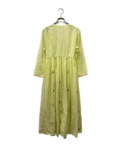 ne quittez pas（ヌキテパ）ne quittez pas (ヌキテパ) コットン カシュクール刺繍ワンピース イエロー サイズ:記載なしの古着・服飾アイテム