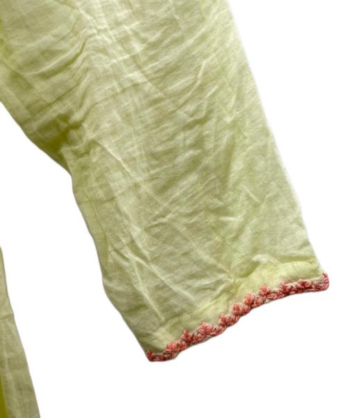 ne quittez pas（ヌキテパ）ne quittez pas (ヌキテパ) コットン カシュクール刺繍ワンピース イエロー サイズ:記載なしの古着・服飾アイテム