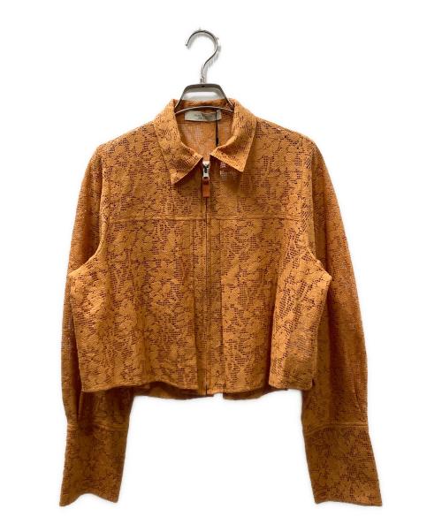 PUBLIC TOKYO（パブリックトウキョウ）PUBLIC TOKYO (パブリックトウキョウ) コットンレースフロントZIPシャツ オレンジ サイズ:Freeの古着・服飾アイテム