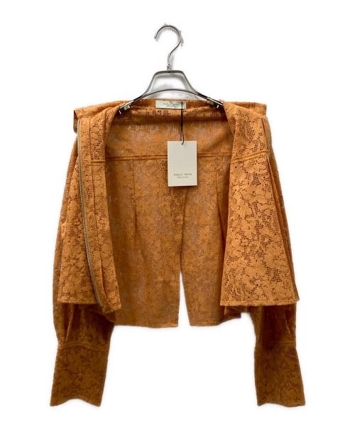 PUBLIC TOKYO（パブリックトウキョウ）PUBLIC TOKYO (パブリックトウキョウ) コットンレースフロントZIPシャツ オレンジ サイズ:Freeの古着・服飾アイテム