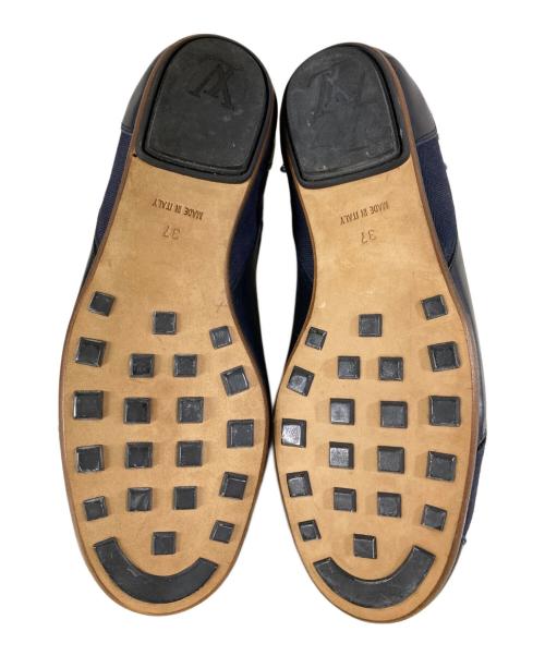 LOUIS VUITTON（ルイ ヴィトン）LOUIS VUITTON (ルイ ヴィトン) レザー切替スニーカー ネイビー サイズ:37の古着・服飾アイテム