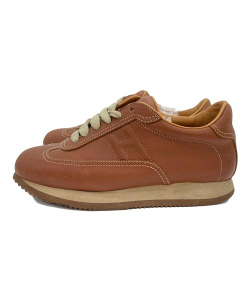 HERMES（エルメス）HERMES (エルメス) レザースニーカー ブラウン サイズ:37の古着・服飾アイテム