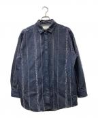 Ameriアメリ）の古着「NEEDLE STRIPE DENIM SHIRT デニムジャケット」｜インディゴ