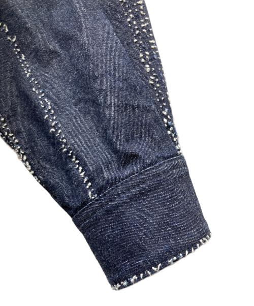 Ameri（アメリ）AMERI (アメリ) NEEDLE STRIPE DENIM SHIRT デニムジャケット インディゴ サイズ:Mの古着・服飾アイテム