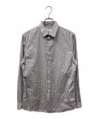 PRADAプラダ）の古着「ストライプ ドレスシャツ」｜グレー×レッド