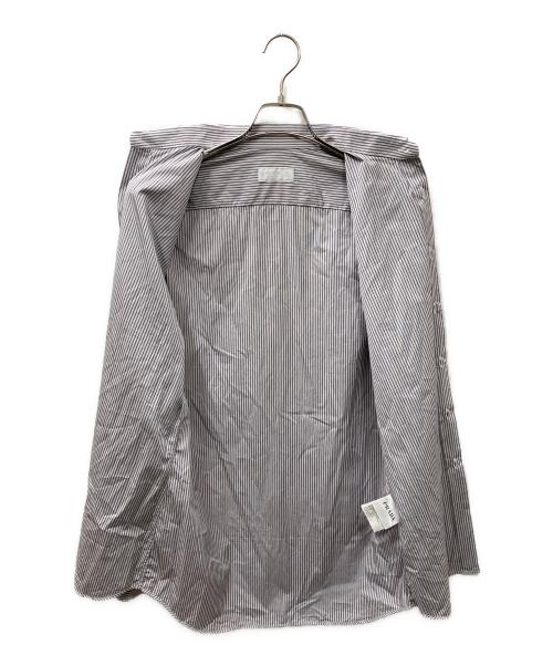 PRADA（プラダ）PRADA (プラダ) ストライプ ドレスシャツ グレー×レッド サイズ:40　15　3/4の古着・服飾アイテム