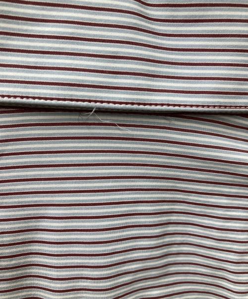 PRADA（プラダ）PRADA (プラダ) ストライプ ドレスシャツ グレー×レッド サイズ:40　15　3/4の古着・服飾アイテム