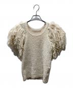LEINWANDEラインヴァンド）の古着「Hand Fringe Knit Top ニット」｜アイボリー