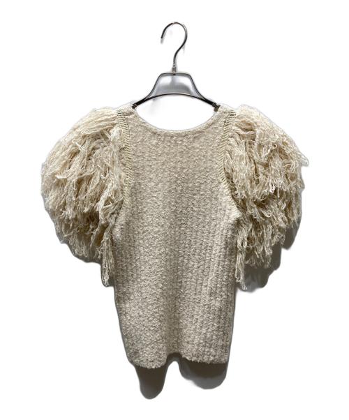 LEINWANDE（ラインヴァンド）LEINWANDE (ラインヴァンド) Hand Fringe Knit Top ニット アイボリー サイズ:Freeの古着・服飾アイテム