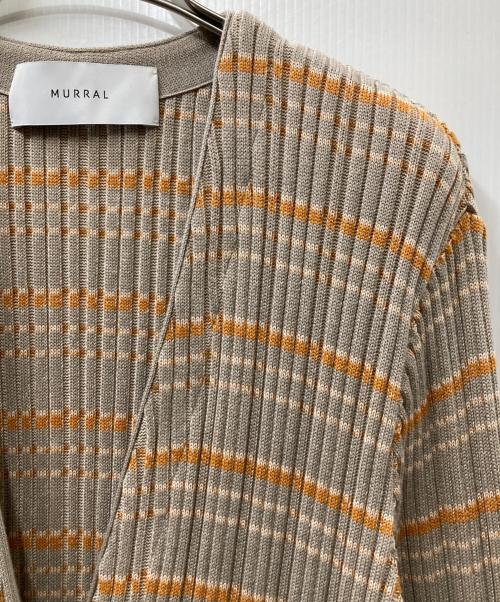 MURRAL（ミューラル）MURRAL (ミューラル) Monk's belt rib knit cardigan ニットワンピース グレー×オレンジ サイズ:FREEの古着・服飾アイテム
