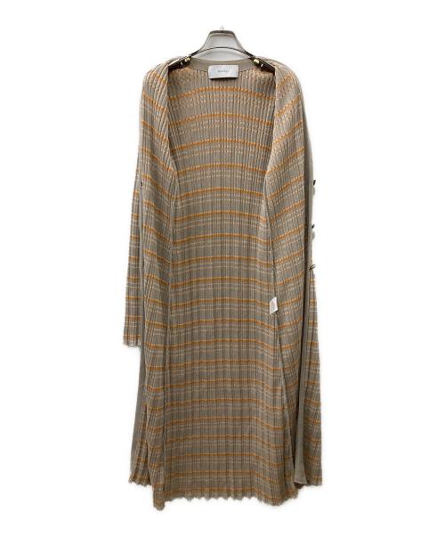 MURRAL（ミューラル）MURRAL (ミューラル) Monk's belt rib knit cardigan ニットワンピース グレー×オレンジ サイズ:FREEの古着・服飾アイテム