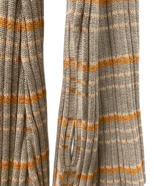 MURRAL（ミューラル）MURRAL (ミューラル) Monk's belt rib knit cardigan ニットワンピース グレー×オレンジ サイズ:FREEの古着・服飾アイテム