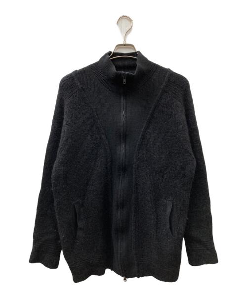 Yohji Yamamoto pour homme（ヨウジヤマモト プールオム）Yohji Yamamoto pour homme (ヨウジヤマモト プールオム) ウールナイロンニットジップジャケット ブラック サイズ:3の古着・服飾アイテム