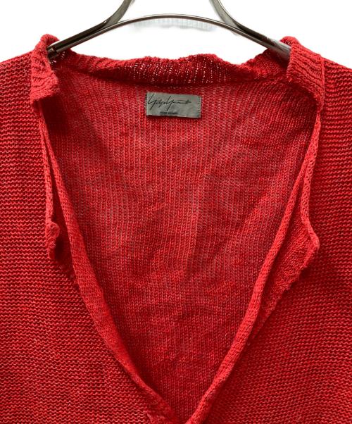 Yohji Yamamoto pour homme（ヨウジヤマモト プールオム）Yohji Yamamoto pour homme (ヨウジヤマモト プールオム) コットンラミークロシェニットジャケット レッド サイズ:3の古着・服飾アイテム
