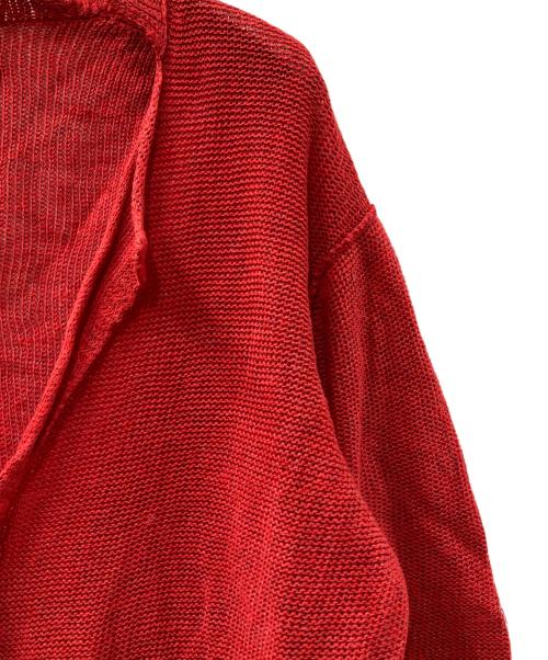 Yohji Yamamoto pour homme（ヨウジヤマモト プールオム）Yohji Yamamoto pour homme (ヨウジヤマモト プールオム) コットンラミークロシェニットジャケット レッド サイズ:3の古着・服飾アイテム