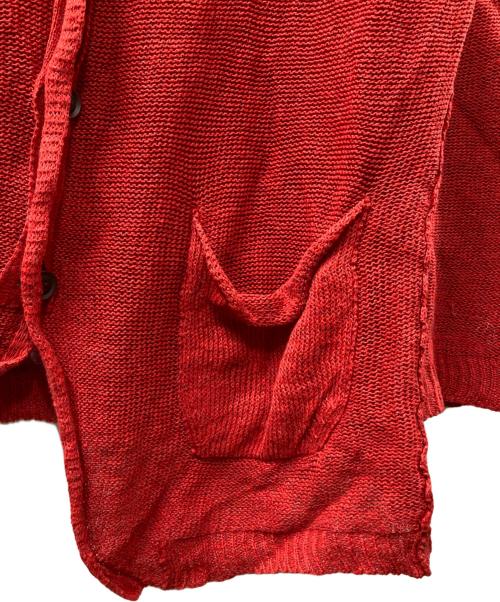 Yohji Yamamoto pour homme（ヨウジヤマモト プールオム）Yohji Yamamoto pour homme (ヨウジヤマモト プールオム) コットンラミークロシェニットジャケット レッド サイズ:3の古着・服飾アイテム