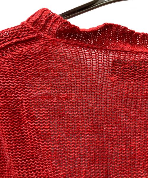 Yohji Yamamoto pour homme（ヨウジヤマモト プールオム）Yohji Yamamoto pour homme (ヨウジヤマモト プールオム) コットンラミークロシェニットジャケット レッド サイズ:3の古着・服飾アイテム