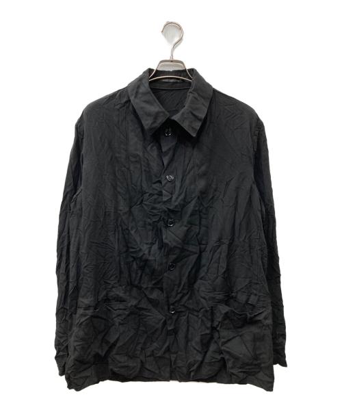 Yohji Yamamoto pour homme（ヨウジヤマモト プールオム）Yohji Yamamoto pour homme (ヨウジヤマモト プールオム) シワ加工シャツジャケット ブラック サイズ:2の古着・服飾アイテム