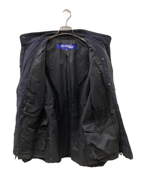 JUNYA WATANABE CdG MAN（ジュンヤ ワタナベ コム デ ギャルソン マン）JUNYA WATANABE CdG MAN (ジュンヤ ワタナベ コム デ ギャルソン マン) M65 ウールモヘアストライプジャケット ネイビー サイズ:Mの古着・服飾アイテム