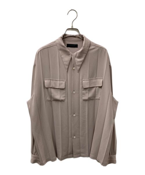 UNDERCOVER（アンダーカバー）UNDERCOVER (アンダーカバー) プリーツ加工オープンカラーシャツ ベージュ サイズ:2の古着・服飾アイテム