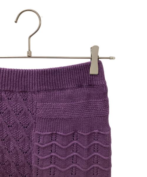 tgor（トゴール）tgor (トゴール) Patchwork lace skirt ニットスカート パープル サイズ:ONEの古着・服飾アイテム