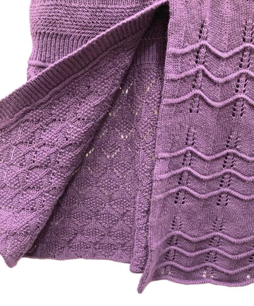 tgor（トゴール）tgor (トゴール) Patchwork lace skirt ニットスカート パープル サイズ:ONEの古着・服飾アイテム
