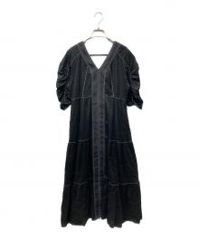 MURRAL（ミューラル）の古着「ウェーブコットンティアードドレス」｜ブラック