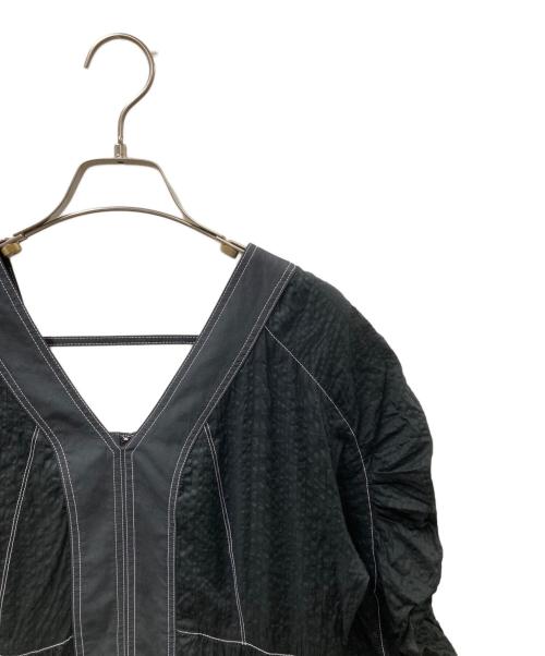 MURRAL（ミューラル）MURRAL (ミューラル) ウェーブコットンティアードドレス ブラック サイズ:2の古着・服飾アイテム