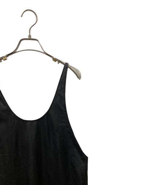 CITYSHOP（シティショップ）CITYSHOP (シティショップ) FAUX LEATHER DRESS キャミソールワンピース ブラック サイズ:38の古着・服飾アイテム
