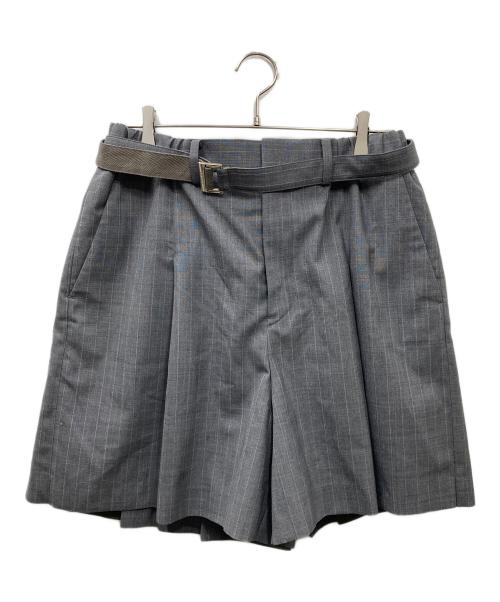 sacai（サカイ）sacai (サカイ) Chalk Stripe Shorts ハーフパンツ グレー サイズ:SIZE 2の古着・服飾アイテム