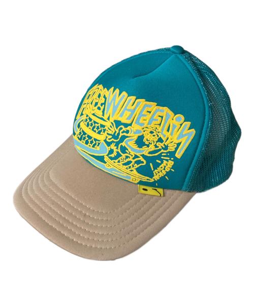 KAPITAL（キャピタル）KAPITAL (キャピタル) KOUNTRY Flee Wheelin Trucker Hat メッシュキャップ ブルー×ベージュ サイズ:SIZE Freeの古着・服飾アイテム