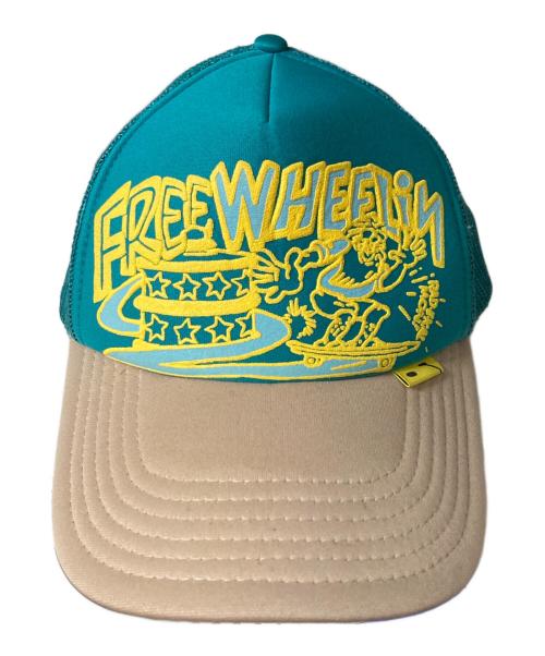 KAPITAL（キャピタル）KAPITAL (キャピタル) KOUNTRY Flee Wheelin Trucker Hat メッシュキャップ ブルー×ベージュ サイズ:SIZE Freeの古着・服飾アイテム