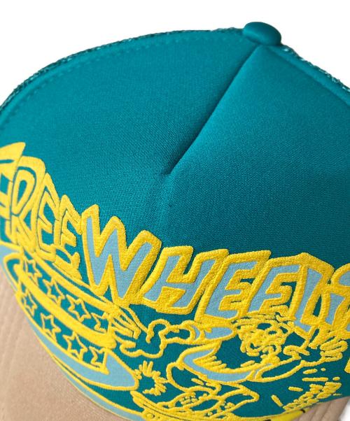 KAPITAL（キャピタル）KAPITAL (キャピタル) KOUNTRY Flee Wheelin Trucker Hat メッシュキャップ ブルー×ベージュ サイズ:SIZE Freeの古着・服飾アイテム