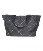 CHANELシャネル）の古着「旧トラベルライン トートバッグ」｜ブラック