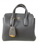 MCMエムシーエム）の古着「レザーミニハンドバッグ」｜グレー