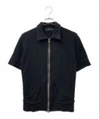 YOHJI YAMAMOTOヨウジヤマモト）の古着「襟付き ジップアップ 半袖ジャケット」｜ブラック
