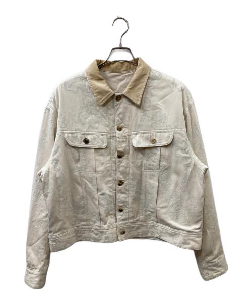 URU（ウル）URU (ウル) CUT JACQUARD - 2 POCKET BLOUSON ベージュ サイズ:2の古着・服飾アイテム