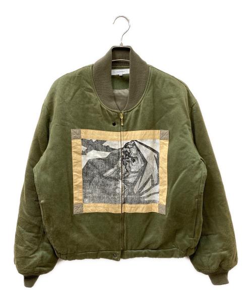 SASQUATCHfabrix.（サスクワッチファブリックス）SASQUATCHfabrix. (サスクワッチファブリックス) GRAPHIC FIGHT JACKET グリーン サイズ:XLの古着・服飾アイテム