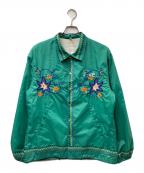 KHOKIコッキ）の古着「Cross-stitch coach jacket/クロスステッチコーチジャケット」｜グリーン