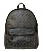 COACHコーチ）の古着「シグネチャー レザーデイパック」｜グレー×ブラック