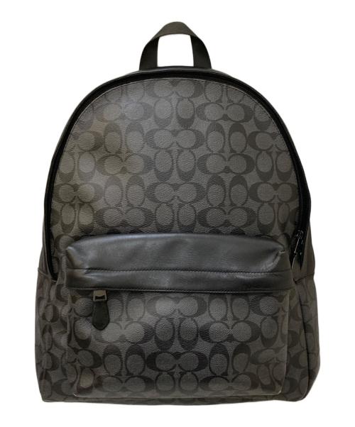 COACH（コーチ）COACH (コーチ) シグネチャー レザーデイパック グレー×ブラックの古着・服飾アイテム